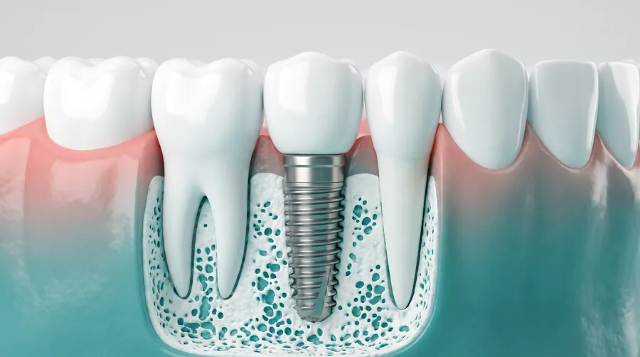 Presek zubnog implantata u vilici
